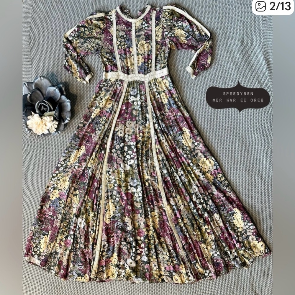 Especia Primrose Floral Maxi Dress with Cream Accents